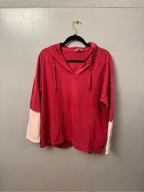 J. Jill Coral-Red Hooded Pullover